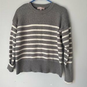 Philosophy Charcoal and Cream Striped Sweater Size Medium Pullover